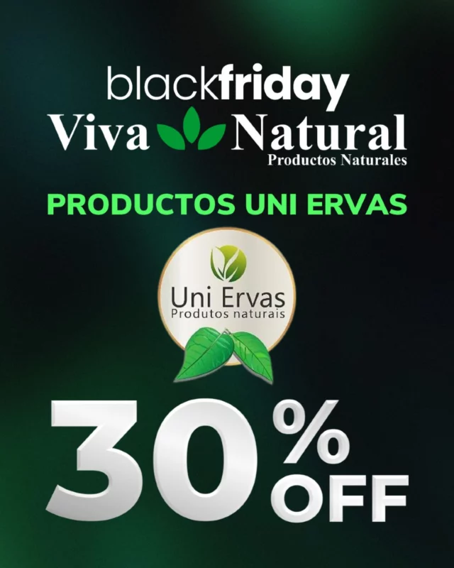 📢 ¡Llega el Black Friday a Viva Natural! 🌿 Aprovecha los mejores descuentos en productos naturales de nuestras marcas seleccionadas 🎉

🔹 30% OFF en productos de UNI ERVAS.

🗓️ 21, 22 y 23 de noviembre TENEMOS MAS NOVEDADES
¡No dejes pasar esta oportunidad para cuidar de tu salud y bienestar con grandes ofertas! 🚀 Únete a nuestro grupo de WhatsApp para enterarte de todas las promociones exclusivas. ¡Te esperamos! 💬