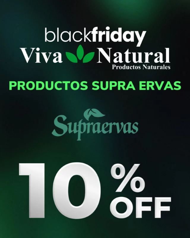 📢 ¡Llega el Black Friday a Viva Natural! 🌿 Aprovecha los mejores descuentos en productos naturales de nuestras marcas seleccionadas 🎉

🔹 10% OFF en productos de SUPRAERVAS.

🗓️ 21, 22 y 23 de noviembre TENEMOS MAS NOVEDADES
¡No dejes pasar esta oportunidad para cuidar de tu salud y bienestar con grandes ofertas! 🚀 Únete a nuestro grupo de WhatsApp para enterarte de todas las promociones exclusivas. ¡Te esperamos! 💬