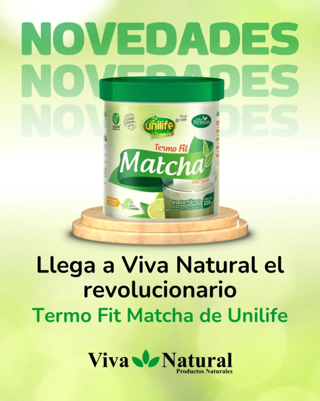 Este innovador producto combina los beneficios antioxidantes del matcha con ingredientes que favorecen el metabolismo.
Perfecto para acompañar tus rutinas de ejercicio y ayudarte a alcanzar tus metas de salud.

Con Termo Fit Matcha, disfrutas de:
 Energía prolongada gracias al poder del té matcha.
 Soporte metabólico para una mejor gestión del peso.
 Ingredientes naturales que respetan tu cuerpo y el ambiente.

¿Listo para transformar tu rutina? Ven a Viva Natural y sé de los primeros en probar el Termo Fit Matcha de Unilife. 

Tu cuerpo te lo agradecerá!

📲 Haz tu pedido ahora:

  Suc. San Alberto: (0984) 391 051
  Suc. Ciudad del Este: (0983) 615 514
🌐 Visita nuestro sitio web.
🚚 Envíos a todo el país. 
Disponible para ventas minoristas y mayoristas.

#TermoFitMatcha #Unilife #EnergíaNatural #Fitness #VivaNatural #SaludYBienestar