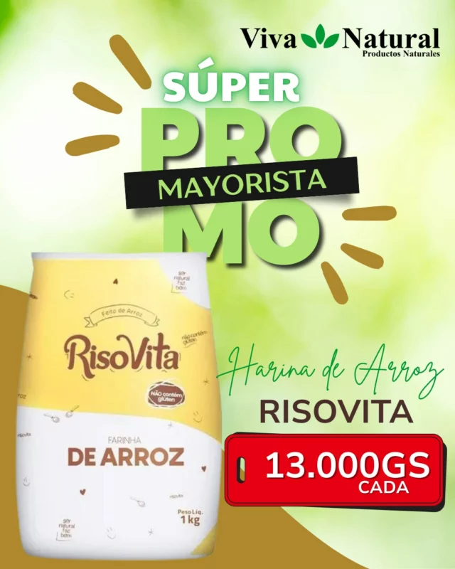 🌾 ¡Super Precio Mayorista en Harina de Arroz Riso Vita!

Llevate cada unidad por solo Gs. 13.000 😱
Ideal para revendedores, panaderías, emprendimientos saludables o consumo familiar en cantidad.

📦 Comprá más, ahorrá más y ofrecé calidad a tus clientes.

📲 Hacenos tu pedido:

Suc. San Alberto: (0984) 391 051

Suc. Ciudad del Este: (0983) 615 514

🌐 Visitanos en nuestro sitio web
🚚 Envíos a todo el país
💼 Disponible para ventas minoristas y mayoristas.

#PrecioMayorista #VivaNatural #HarinaDeArroz #RisoVita #SinGluten #ProductosNaturales #Paraguay