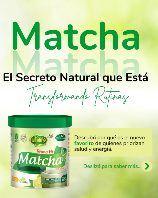 🌿 Descubrí el Poder del Matcha con Viva Natural
Si estás buscando una forma natural de mejorar tu energía, concentración y bienestar general, el Matcha es para vos. 

Este superalimento milenario es el aliado perfecto contra el cansancio mental y físico, ayudándote a rendir mejor en el día a día.

☕ Energía duradera, enfoque mental, efecto detox, metabolismo activo y mucho más… Todo en una sola taza.

👉 Deslizá el carrusel y conocé todos sus beneficios.

📲 Pedí el tuyo hoy mismo:

📞 Suc. San Alberto: (0984) 391 051
📞 Suc. Ciudad del Este: (0983) 615 514
🌐 Visitá nuestro sitio web
🚚 Envíos a todo el país
💼 Distribuidor para minoristas y mayoristas

#MatchaPower #VivaNatural #SaludYBienestar #EnergíaNatural #RutinaSaludable #SuplementosNaturales #Paraguay