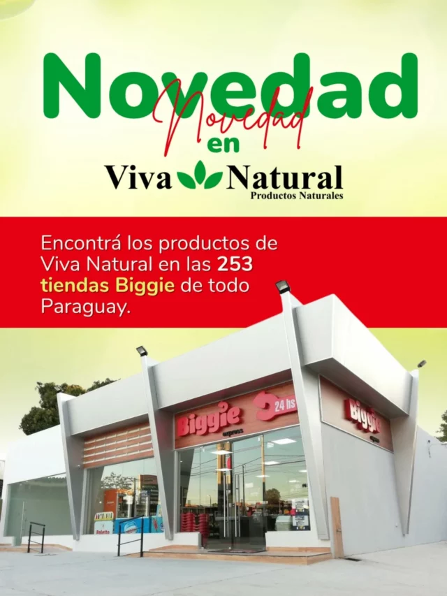 ¡Gran novedad!

 Ahora los productos de Viva Natural están disponibles en las 253 tiendas Biggie en todo Paraguay 🇵🇾

 Una oportunidad única para que encuentres nuestras opciones naturales más cerca de vos.

📞 Contactos:
Suc. San Alberto: (0984) 391 051
Suc. Ciudad del Este: (0983) 615 514

🌐 Visitá nuestro sitio web
🚚 Envíos a todo el país
💚 Distribuidor para minoristas y mayoristas

👉 ¡Pasá por tu Biggie más cercano y descubrí la calidad de Viva Natural!

#VivaNatural #Biggie #ProductosNaturales #Paraguay