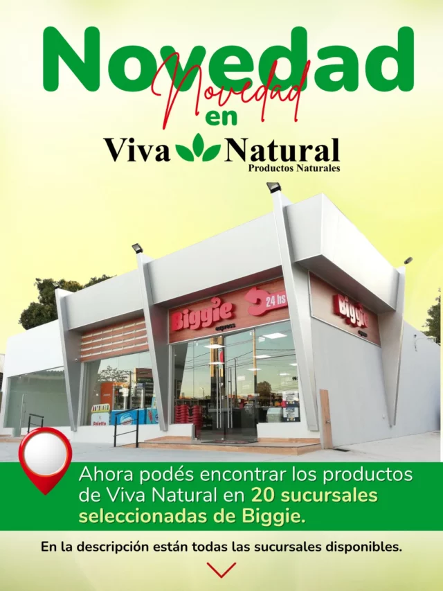 📍 ¡Estamos más cerca de vos!
Ahora podés encontrar los productos de Viva Natural en varias sucursales de Biggie Express.

🌿 Disfrutá de nuestros productos naturales en puntos estratégicos como:
1. Aviadores 
2. Los Laureles Rca Argentina 
3. Boggiani Casa Modiga 
4. Bruno Guggiari Pinozá 
5. Caacupe Centro 
6. Caacupe Curva 
7. Campo 9 Independencia Nacional 
8. CDE Campo Vía 
9. CDE Parque Lineal 
10. CDE Plaza City 
11. Centenario España 
12. De las Palmeras 
13. Fernando Abasto Defensores 
14. Lambaré 1° de Marzo 
15. Las Mercedes España 
16. Luque Aeropuerto 
17. Luque Aregua 
18. San Martín y Bruselas 
19. Terminal 
20. Venezuela

🛒 Elegí la sucursal más cercana y llevá lo mejor de la salud natural con vos.
 
Prara consultas:
📞 Contactos:
Suc. San Alberto: (0984) 391 051
Suc. Ciudad del Este: (0983) 615 514

🌐 Visitá nuestro sitio web
🚚 Envíos a todo el país
💚 Distribuidor para minoristas y mayoristas

👉 ¡Pasá por tu Biggie más cercano y descubrí la calidad de Viva Natural!

#VivaNatural #Biggie #ProductosNaturales #Paraguay